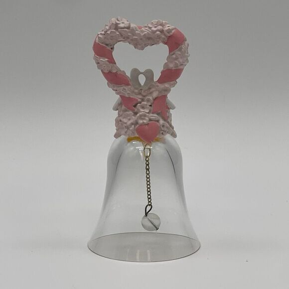 1992 Vintage Avon collectible crystal bell featuring hearts flowers doves - Picture 3 of 14